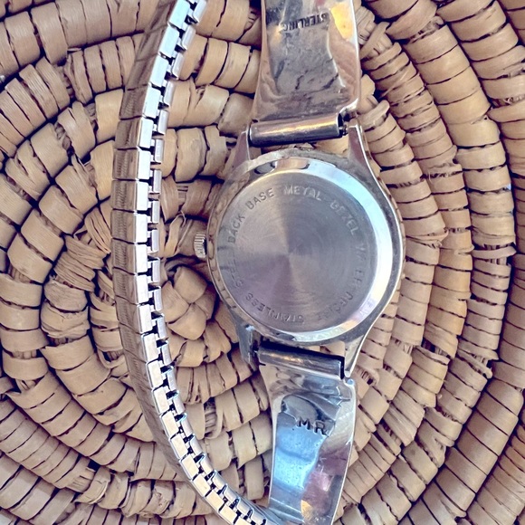 Multicolored Signed Turquoise Inlay Stone Watch Cuff - Picture 6 of 10